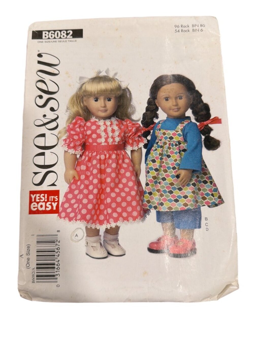 Butterick See & Sew B6082 18 Inch Doll Clothes Sewing Pattern Dresses Tops Leggi